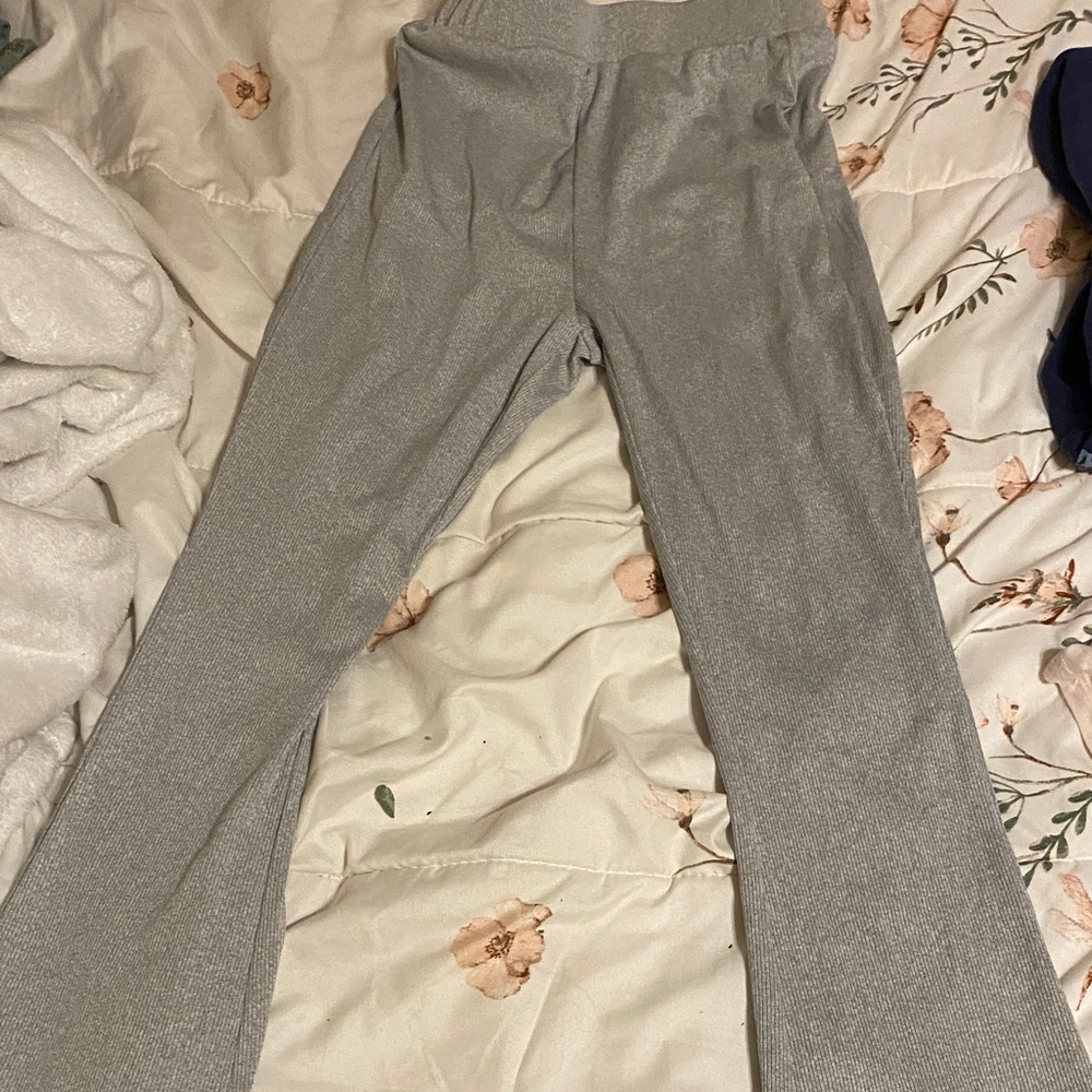 SHEIN Light Gray Flare Pants